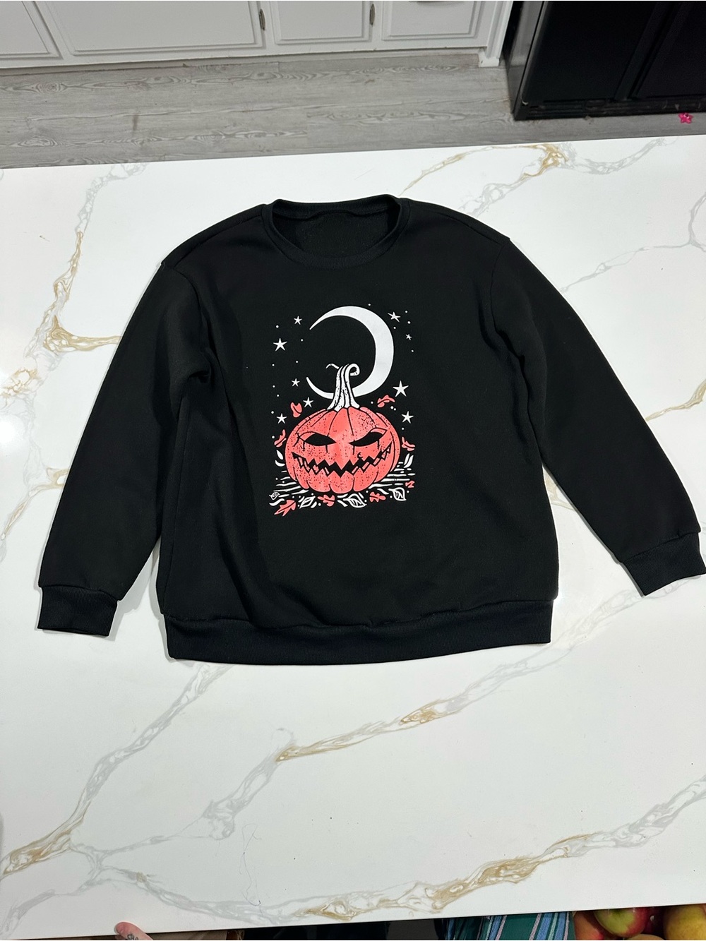Black Halloween Pumpkin Graphic crewneck sweatshirt - goth spooky witchy grunge